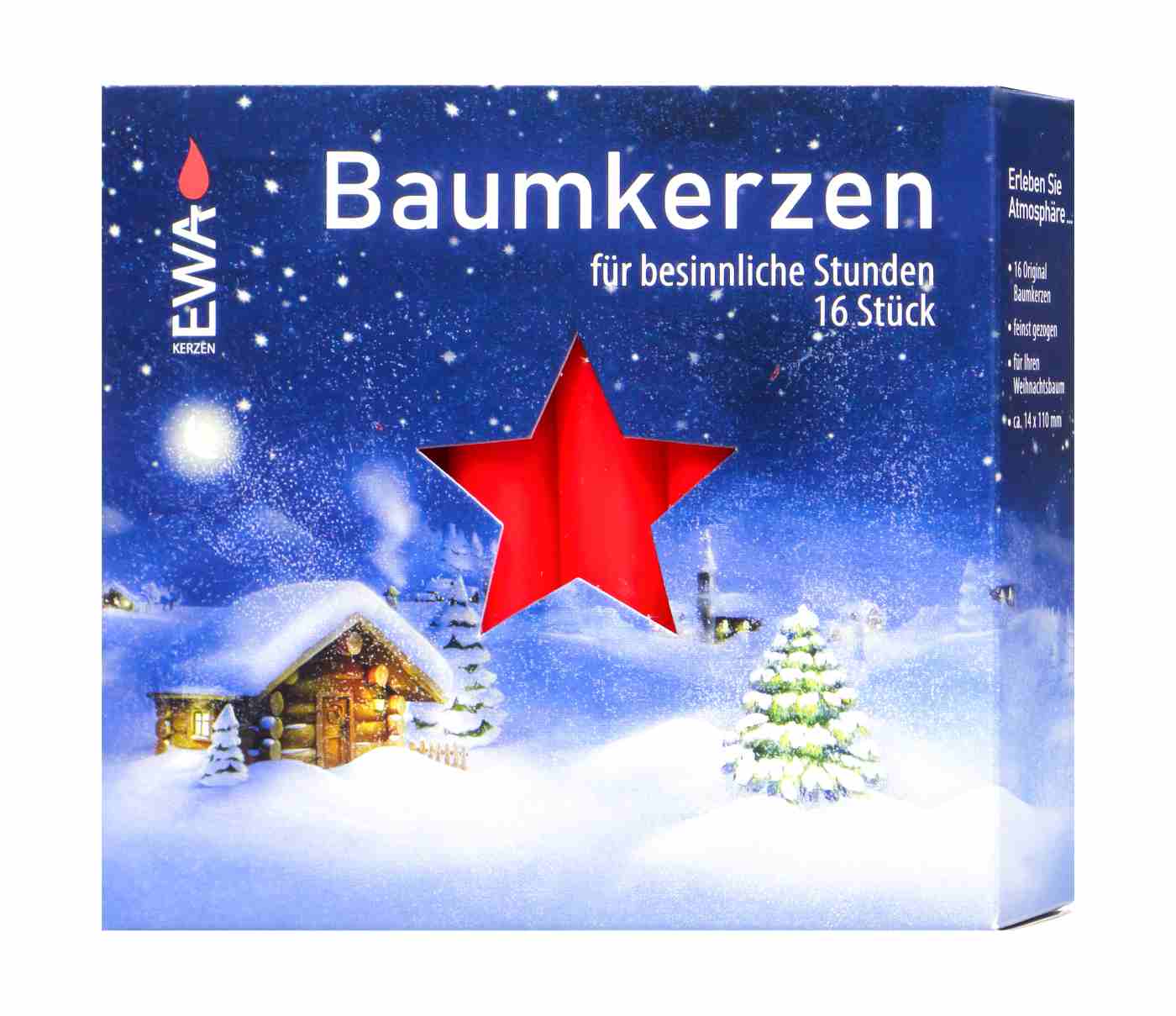 EWA Baumkerzen Rot 16 / 250 - 16 Stück