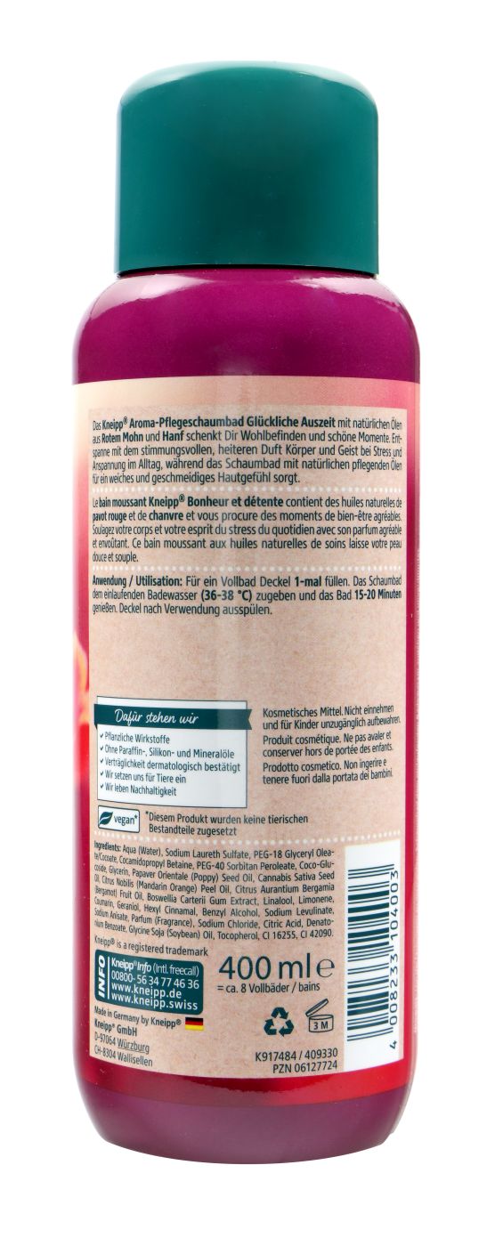 Kneipp Aroma Pflegeschaumbad Glückliche Auszeit - 400 ml Kneipp Aroma Pflegeschaumbad Glückliche Auszeit - 400 ml