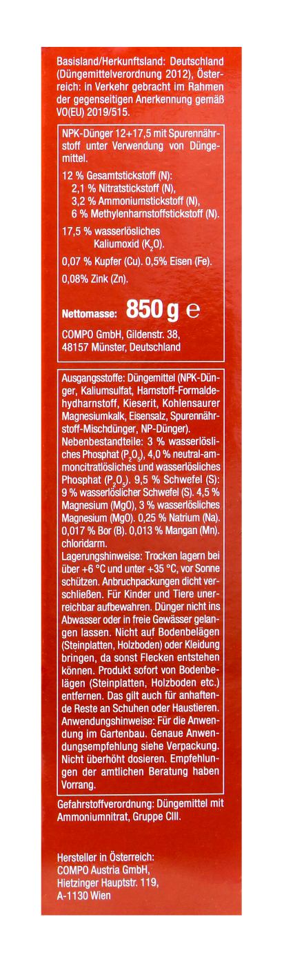 COMPO BIO Tomaten Langzeit-Dünger - 0,85 kg COMPO BIO Tomaten Langzeit-Dünger - 0,85 kg