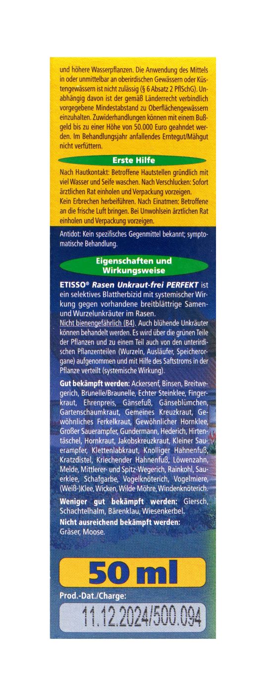 ETISSO® Rasen Unkraut-frei Perfekt - 50 ml ETISSO® Rasen Unkraut-frei Perfekt - 50 ml