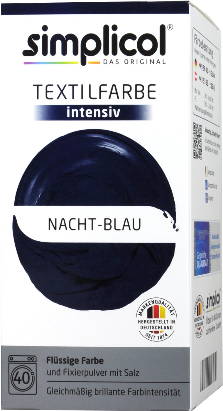 Simplicol Intensiv Nacht-Blau Textilfarbe - 1808 Simplicol Intensiv Nacht-Blau Textilfarbe - 1808
