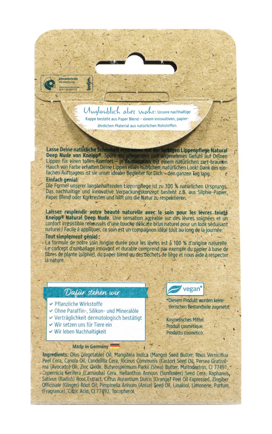 Kneipp Farbige Lippenpflege Natural Deep Nude - 3,5 g Kneipp Farbige Lippenpflege Natural Deep Nude - 3,5 g
