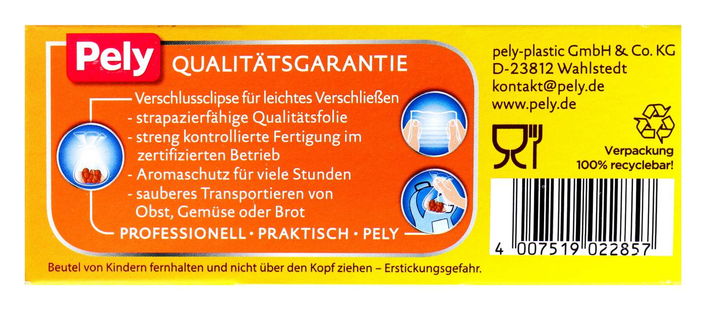 Pely Frühstücksbeutel Rolle 18 x 30 - 80 Stück Pely Frühstücksbeutel Rolle 18 x 30 - 80 Stück