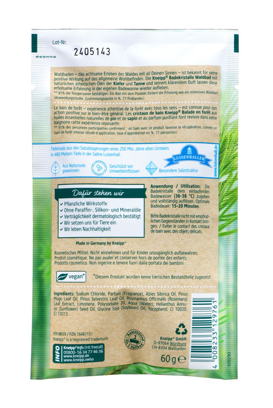 Kneipp Badekristalle Waldbad - 60 g Kneipp Badekristalle Waldbad - 60 g
