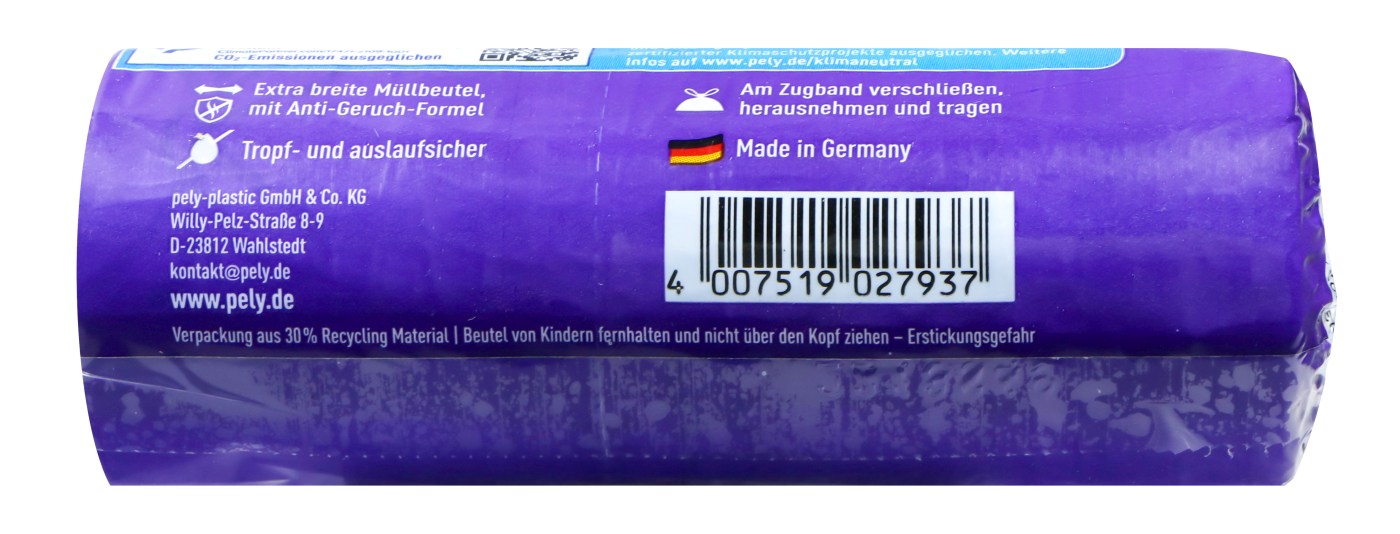 Pely Extra-Breit mit Zugband, 60 l - 11 Stück Pely Extra-Breit mit Zugband, 60 l - 11 Stück