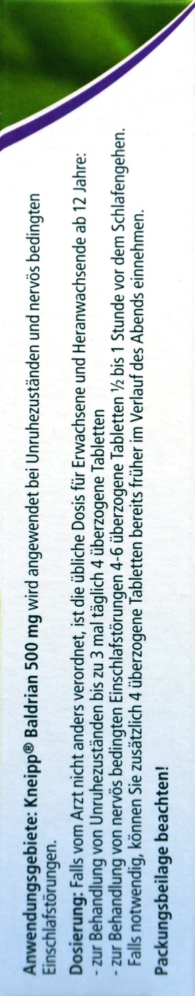 Kneipp Baldrian Nervenkraft 500 mg Filmtabletten - 30 Stück Kneipp Baldrian Nervenkraft 500 mg Filmtabletten - 30 Stück
