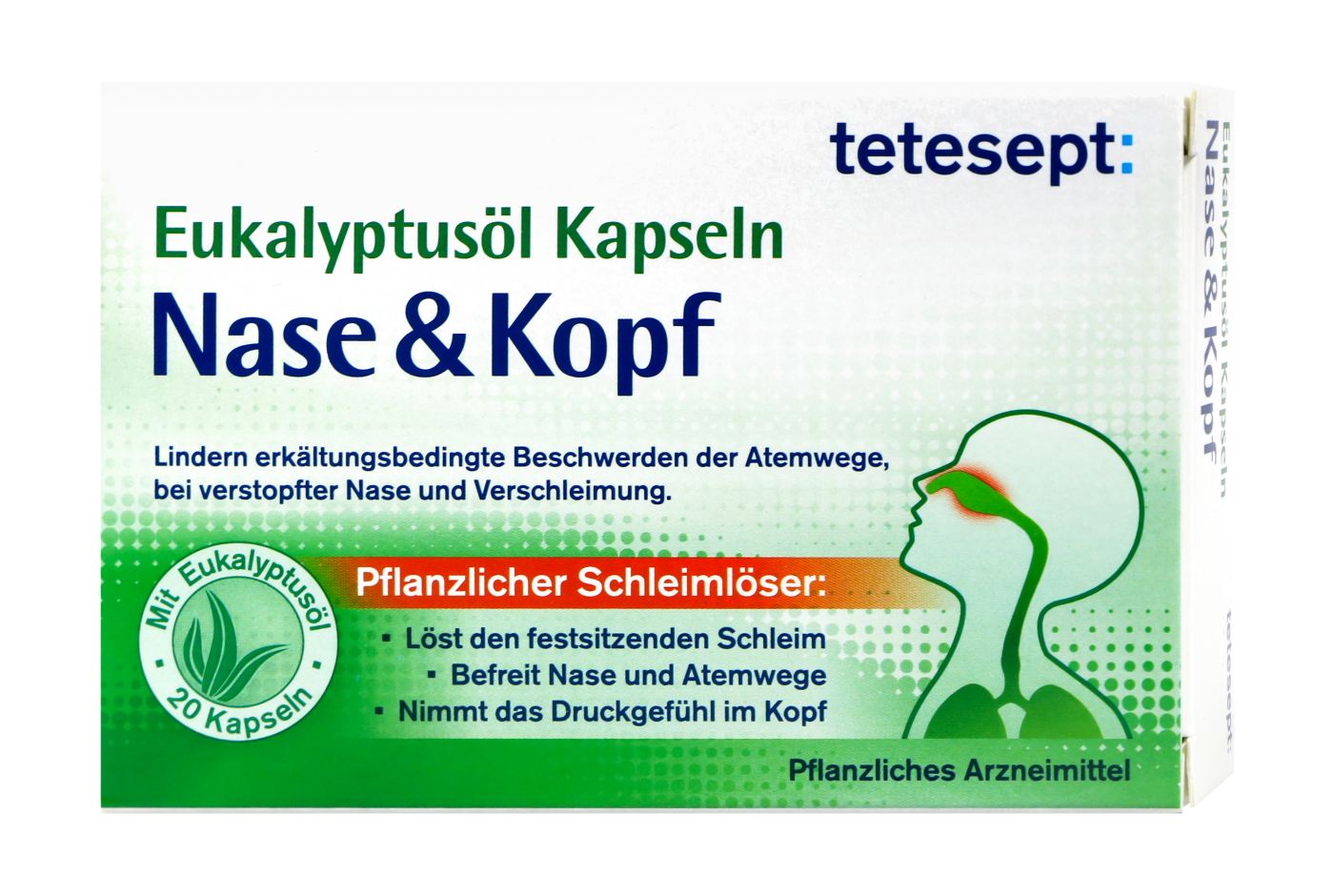 Tetesept Kapseln Nase und Kopf mit Eucalyptusöl - 20 Stück Tetesept Kapseln Nase und Kopf mit Eucalyptusöl - 20 Stück
