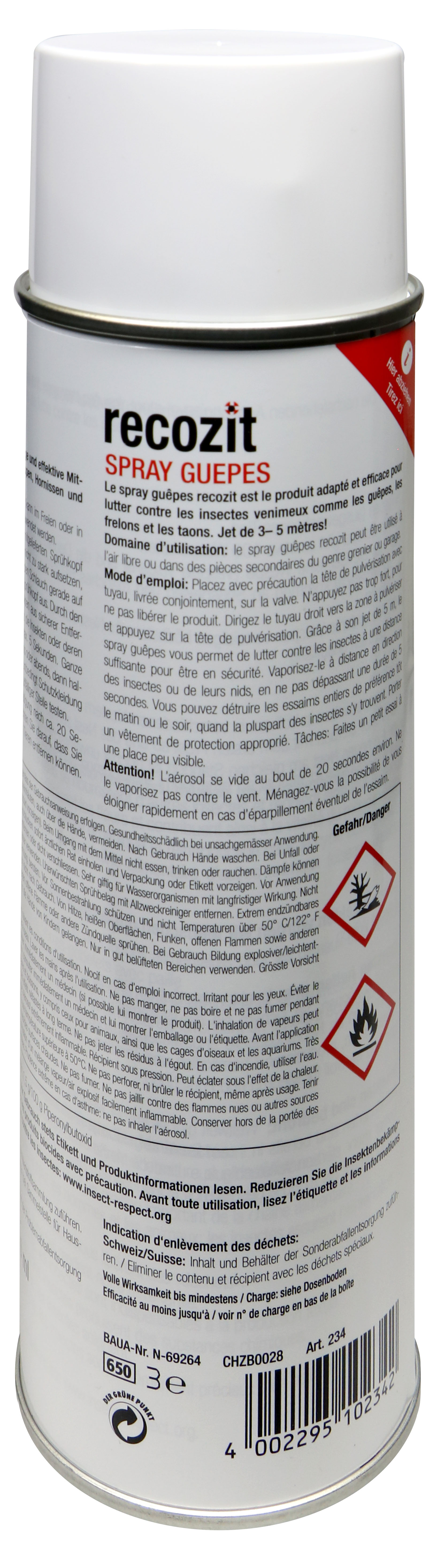 Recozit Wespen Spray mit Sprühschlauch - 0,5 l