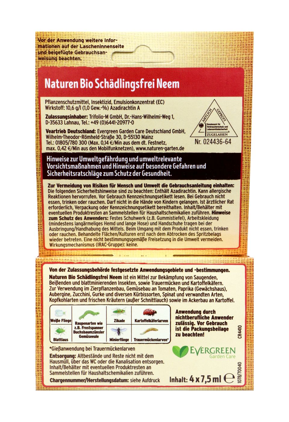 Substral Naturen Bio Schädlingsfrei Neem - 4 x 7,5 ml Substral Naturen Bio Schädlingsfrei Neem - 4 x 7,5 ml
