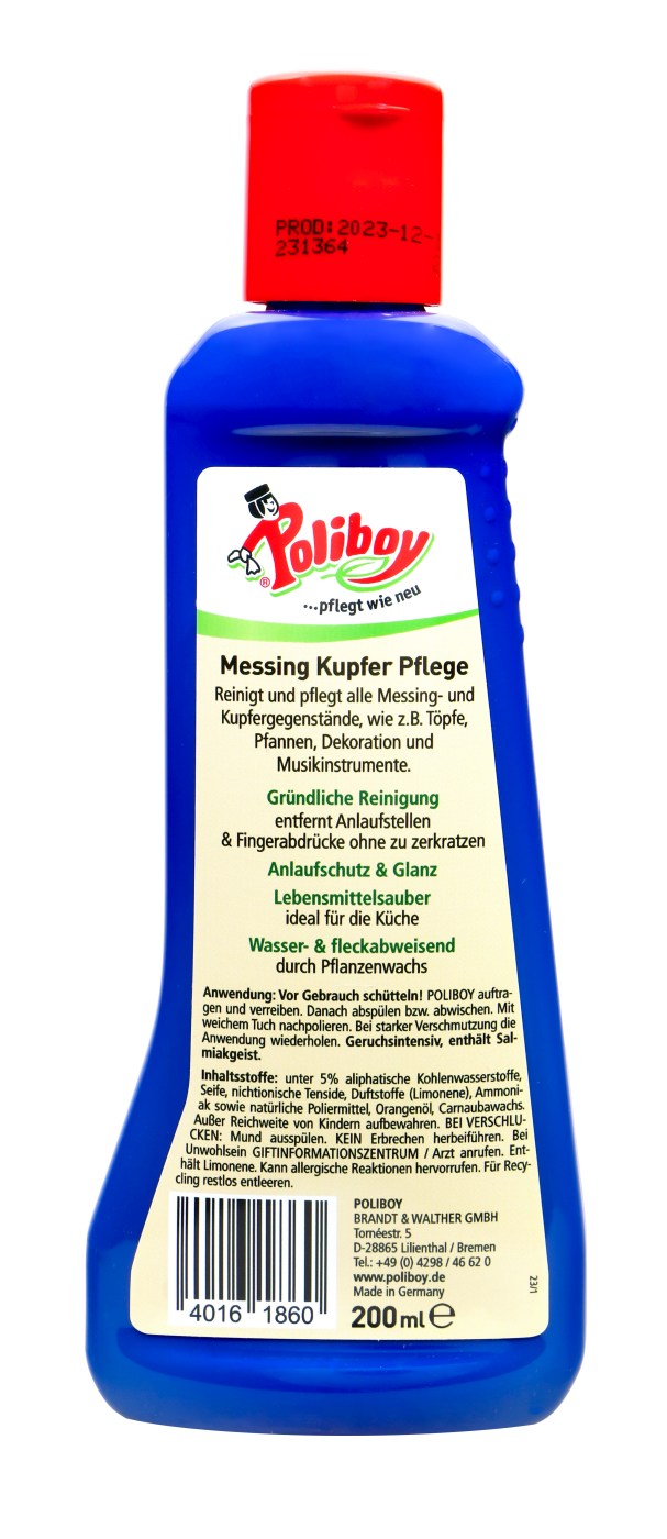 Poliboy Messing Kupfer Pflege - 200 ml Poliboy Messing Kupfer Pflege - 200 ml