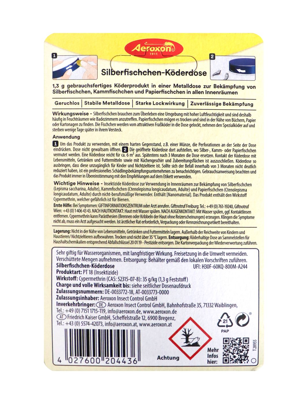 Aeroxon Silberfischchen Köderdose 