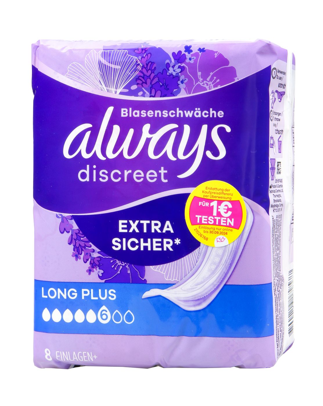 Always discreet Inkontinenz Einlagen long plus - 8 Stück Always discreet Inkontinenz Einlagen long plus - 8 Stück