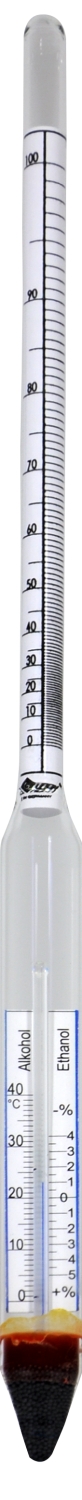 Arauner Alkoholmeter mit Thermometer