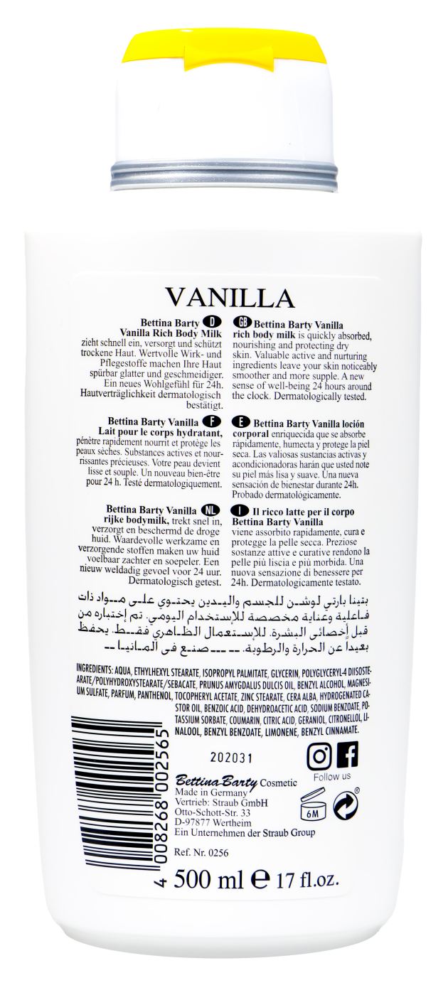 Bettina Barty Vanilla Rich Body Milk - 500 ml Bettina Barty Vanilla Rich Body Milk - 500 ml