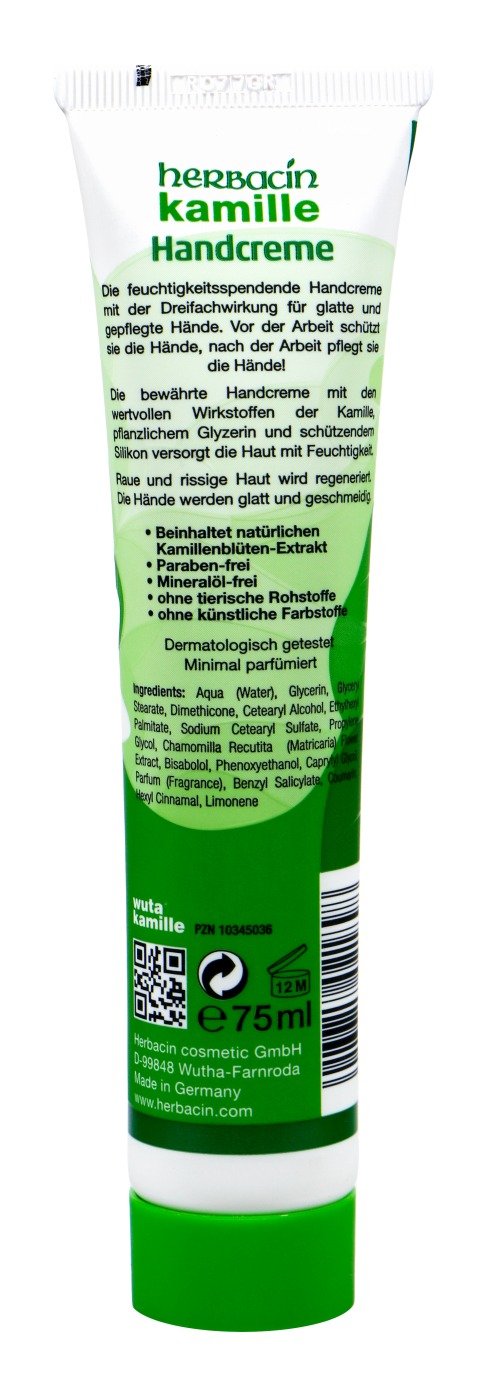 Herbacin Kamille Handcreme mit Glyzerin Tube - 75 ml Herbacin Kamille Handcreme mit Glyzerin Tube - 75 ml