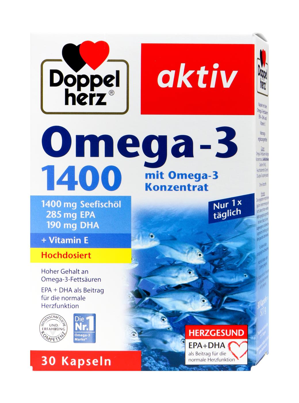 Doppelherz Omega-3 Seefischöl 1400 mg - 30 Stück Doppelherz Omega-3 Seefischöl 1400 mg - 30 Stück
