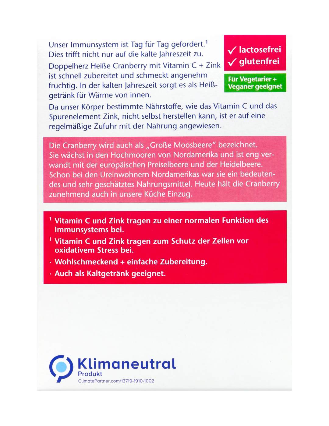 Doppelherz Heiße Cranberry mit Vitamin C + Zink - 10 Stück Doppelherz Heiße Cranberry mit Vitamin C + Zink - 10 Stück