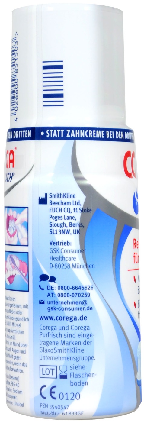 Corega Purfrisch Reinigungsschaum für Zahnersatz - 125 ml Corega Purfrisch Reinigungsschaum für Zahnersatz - 125 ml