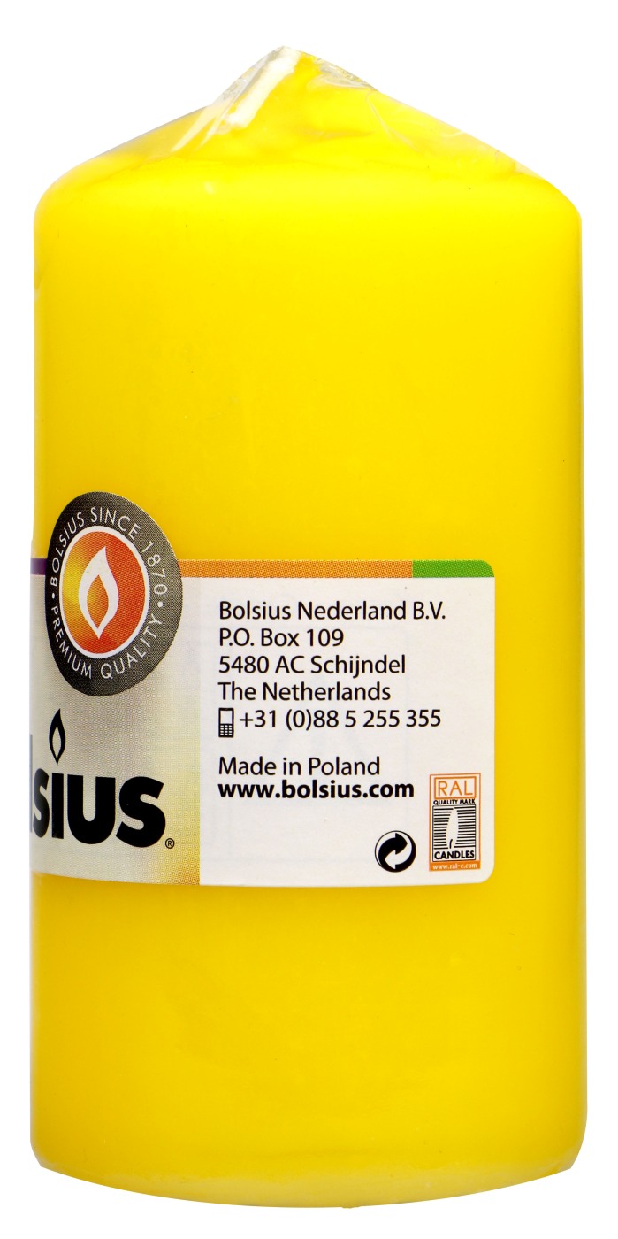 Bolsius Stumpenkerze Gelb - 1 Stück Bolsius Stumpenkerze Gelb - 1 Stück
