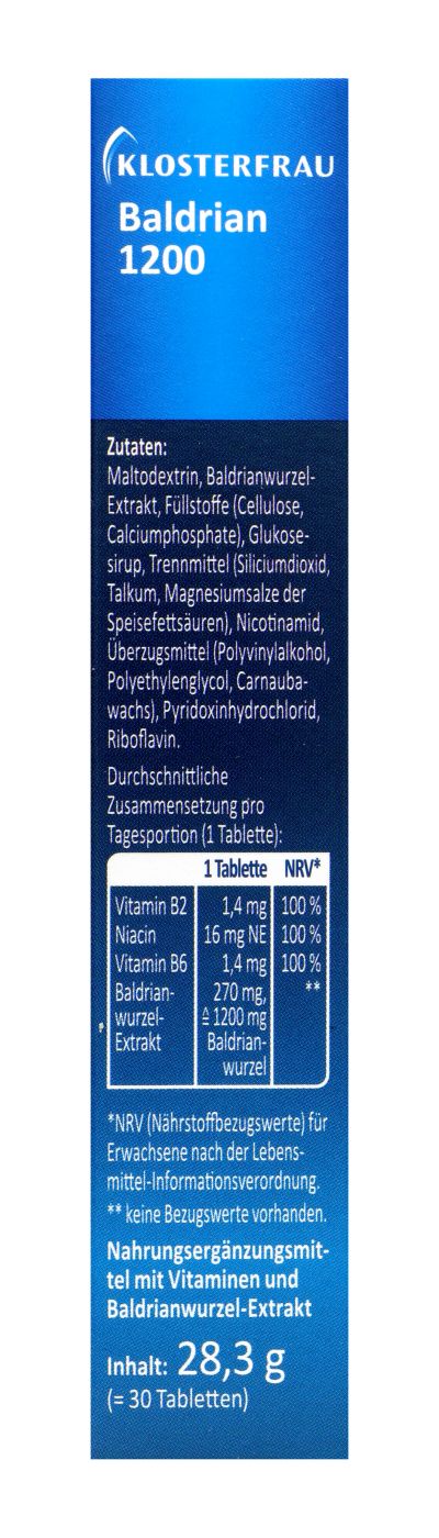 Klosterfrau Baldrian 1200 Tabletten - 30 Stück Klosterfrau Baldrian 1200 Tabletten - 30 Stück