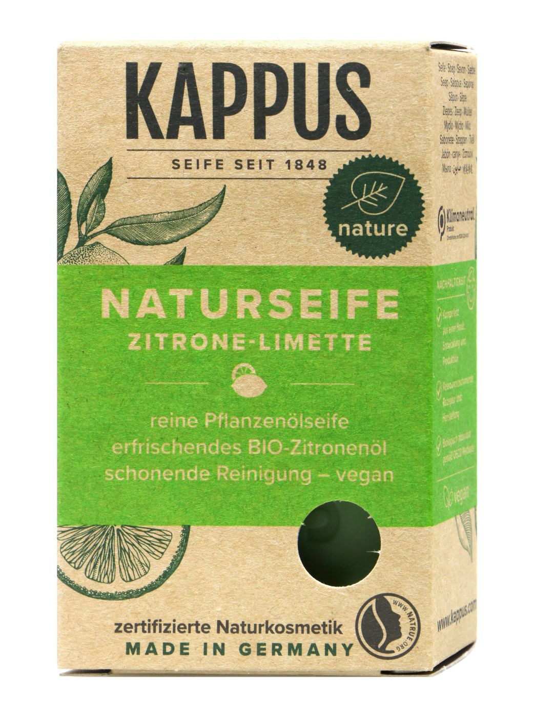Kappus Naturseife Zitrone-Limette- 100 g Kappus Naturseife Zitrone-Limette- 100 g