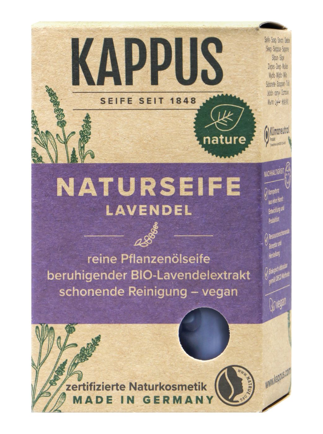 Kappus Naturseife Lavendel- 100 g Kappus Naturseife Lavendel- 100 g