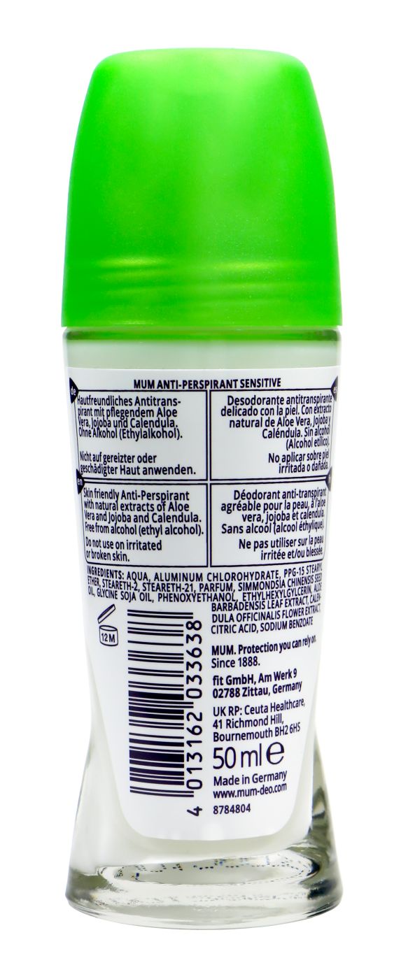Mum Deo Roller Sensitive Aloe Vera - 50 ml Mum Deo Roller Sensitive Aloe Vera - 50 ml