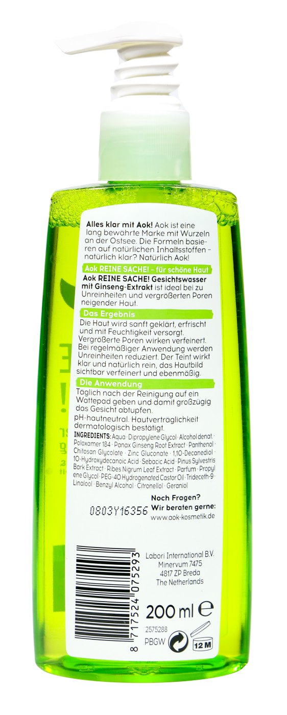 AOK Gesichtswasser mit Ginseng - 200 ml AOK Gesichtswasser mit Ginseng - 200 ml