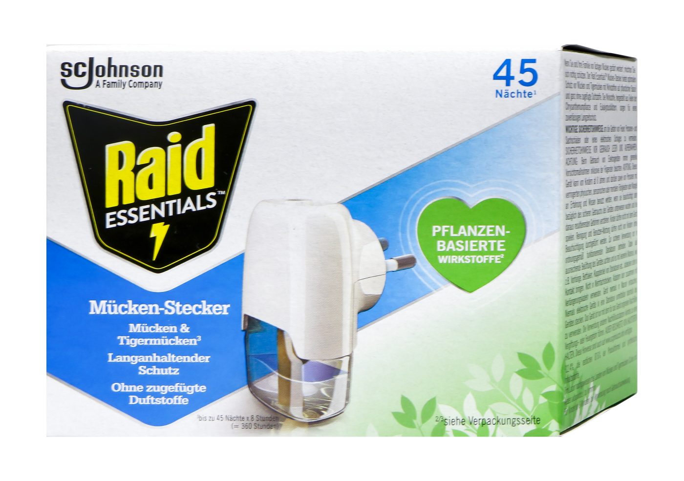 Raid Essentials Mücken-Stecker 45 Nächte Original Mücken + Tigermücken - 32ml Raid Essentials Mücken-Stecker 45 Nächte Original Mücken + Tigermücken - 32ml
