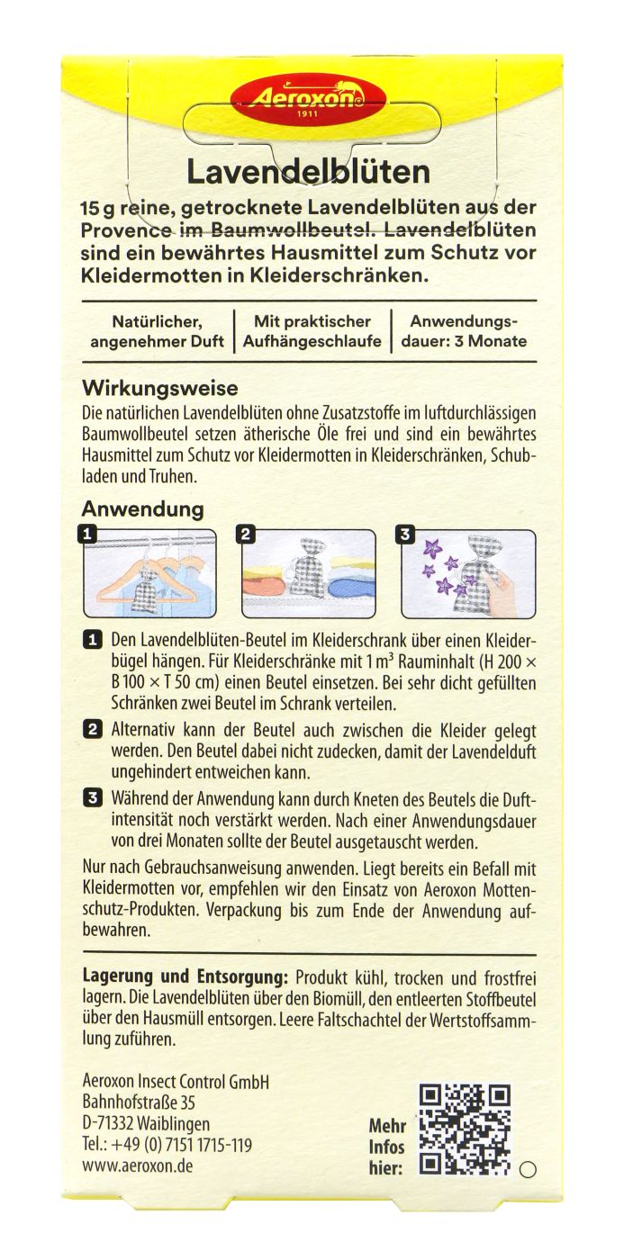 Aeroxon Lavendelblüten-Beutel gegen Motten Aeroxon Lavendelblüten-Beutel gegen Motten