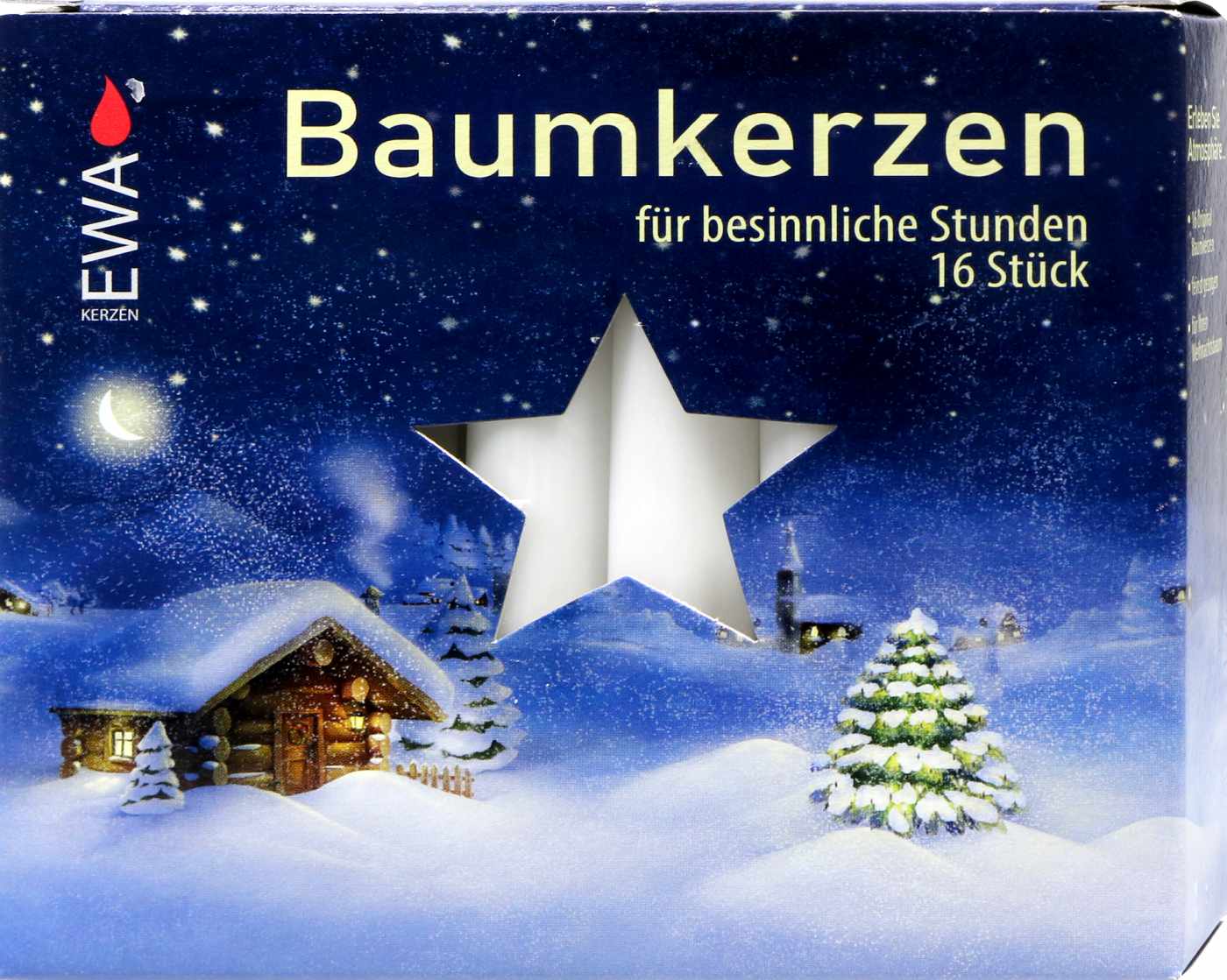 EWA Baumkerzen Weiß 16 / 250 - 16 Stück EWA Baumkerzen Weiß 16 / 250 - 16 Stück