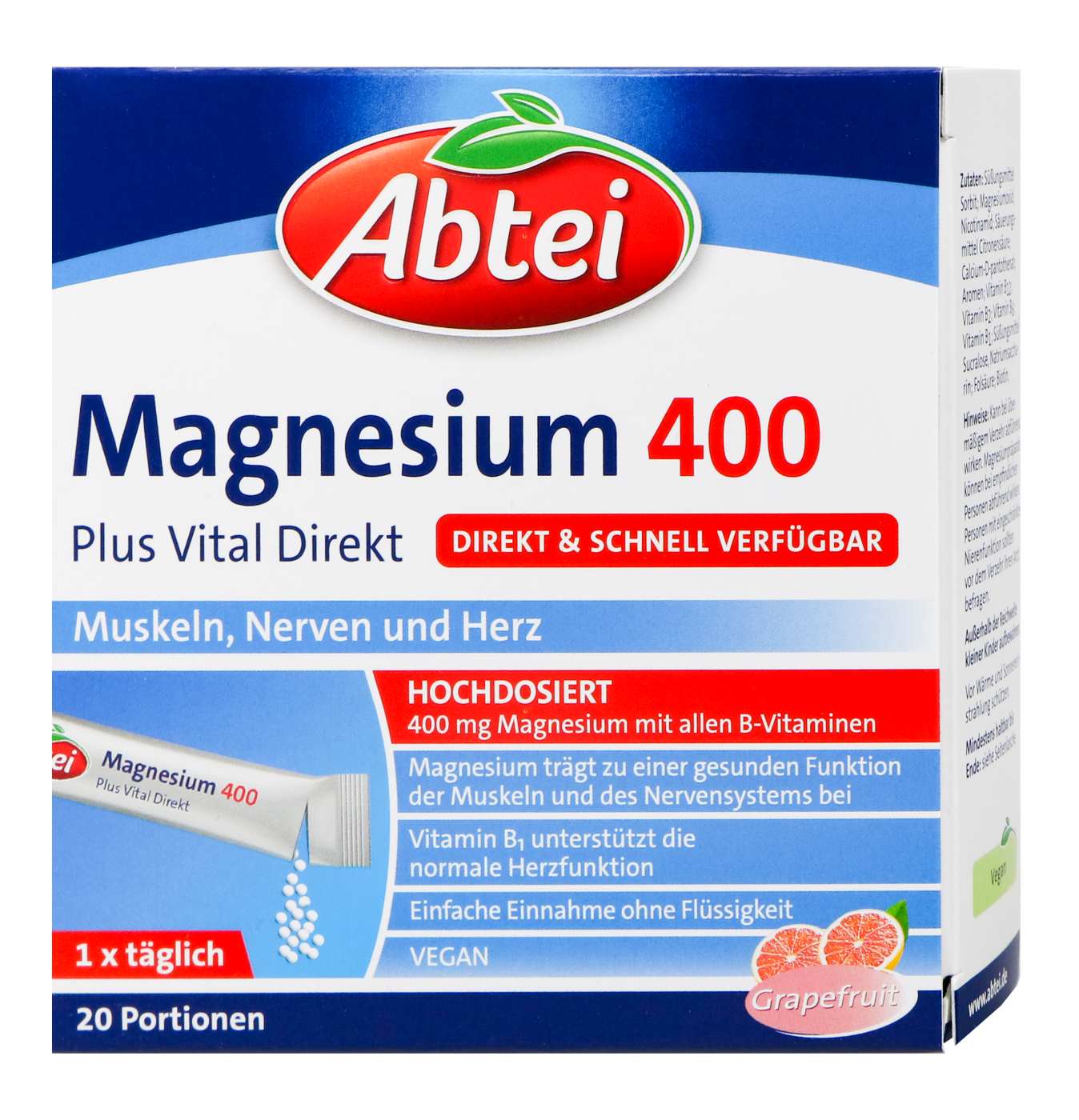Abtei Magnesium 400 Plus Direkt - 20 Stück