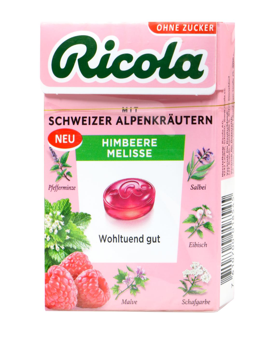 Ricola Böxli Himbeere Melisse Zuckerfrei - 50 g Ricola Böxli Himbeere Melisse Zuckerfrei - 50 g