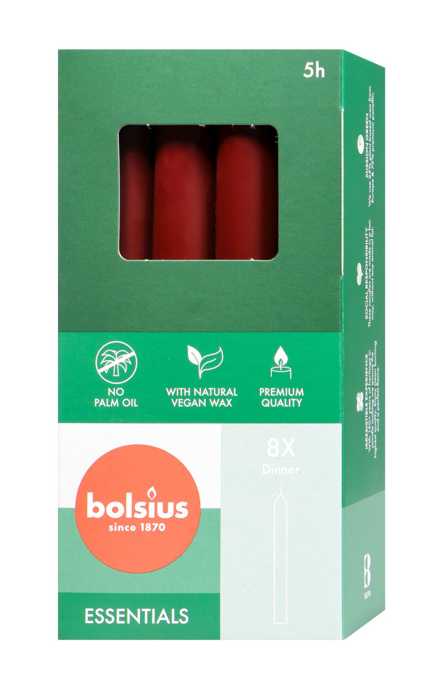 Bolsius Haushaltskerzen Bordeaux - 8 Stück Bolsius Haushaltskerzen Bordeaux - 8 Stück