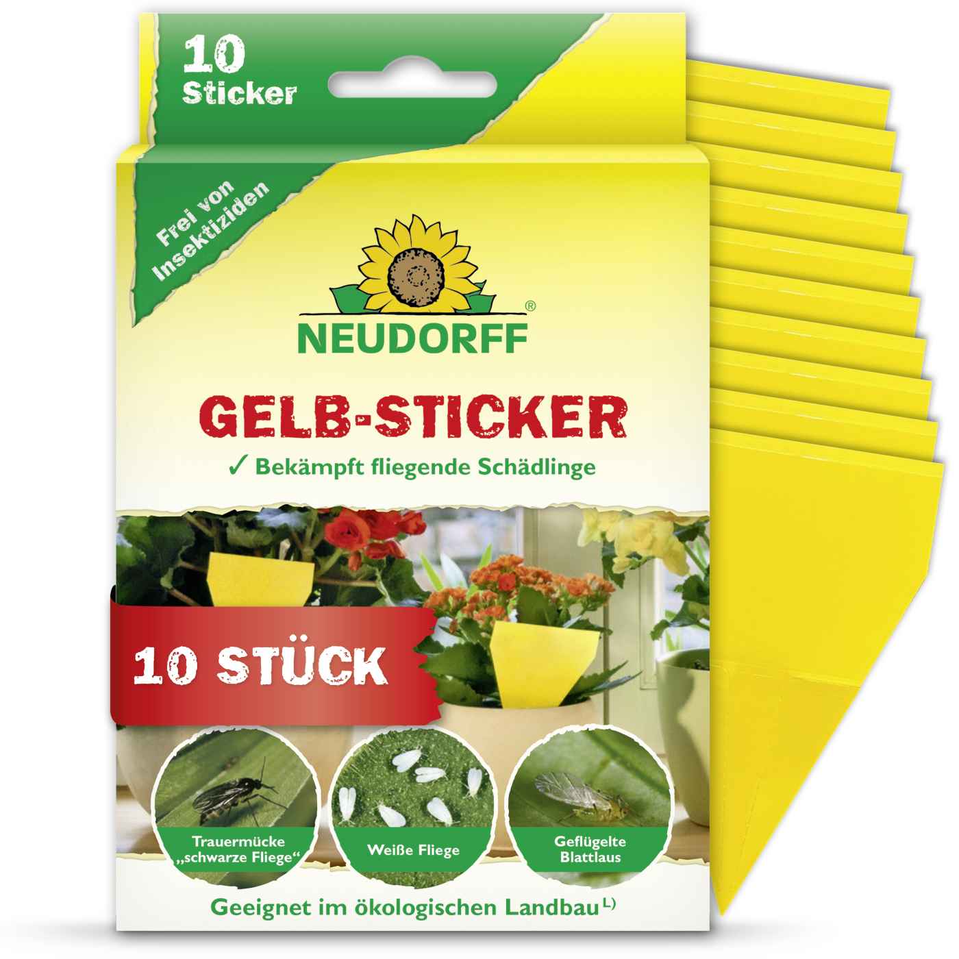 Neudorff Gelb-Sticker - 10 Stück