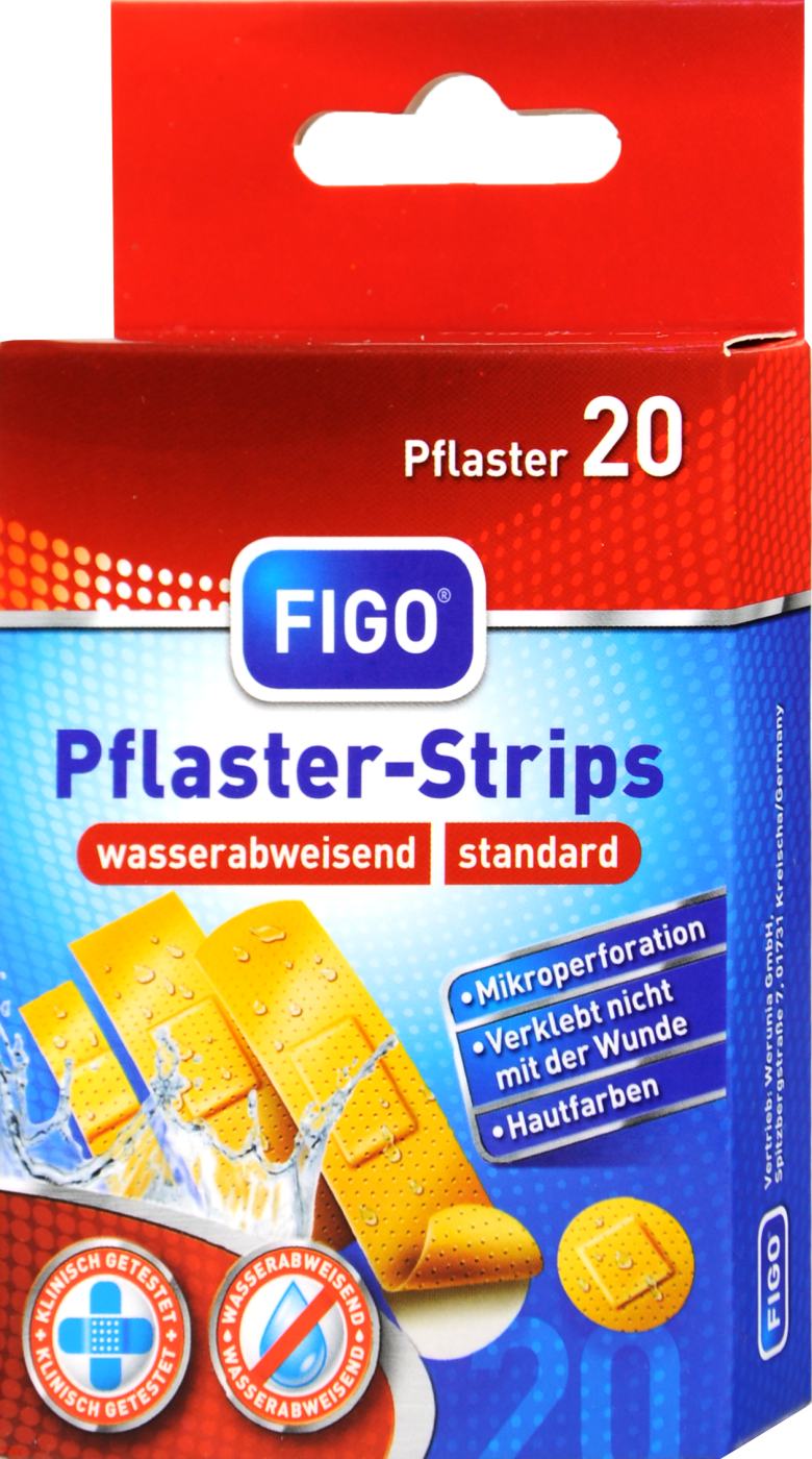 Figo Pflaster-Strips wasserabweisend - 20 Stück Figo Pflaster-Strips wasserabweisend - 20 Stück