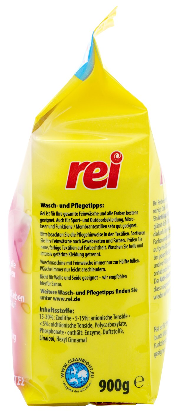 Rei Feinwaschmittel Pulver mit aktivem Farbschutz - 900 g Rei Feinwaschmittel Pulver mit aktivem Farbschutz - 900 g