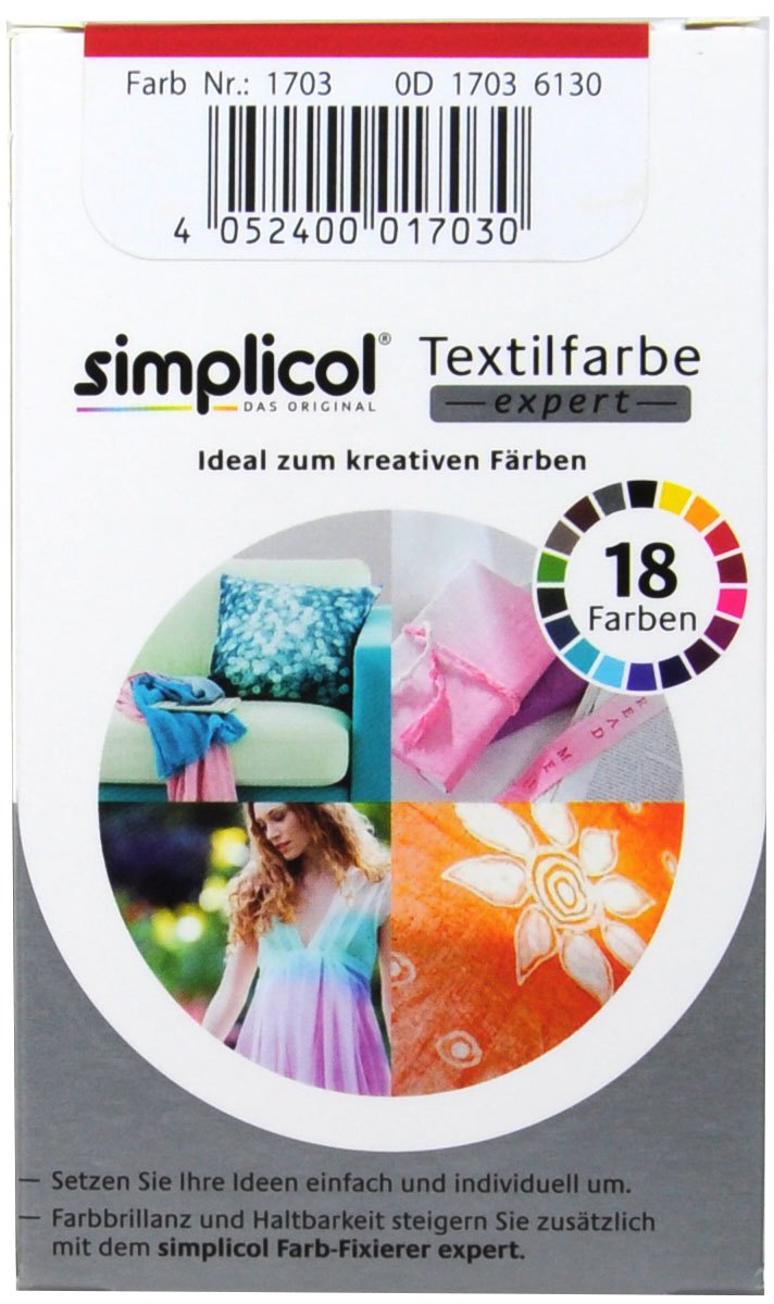 Simplicol Expert Mohn-Rot Textilfarbe - 1703 - 150 g Simplicol Expert Mohn-Rot Textilfarbe - 1703 - 150 g