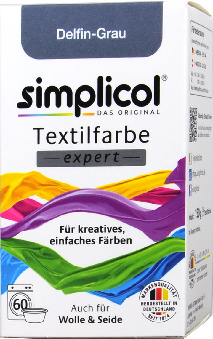 Simplicol Expert Delfin-Grau Textilfarbe - 1717 - 150 g Simplicol Expert Delfin-Grau Textilfarbe - 1717 - 150 g