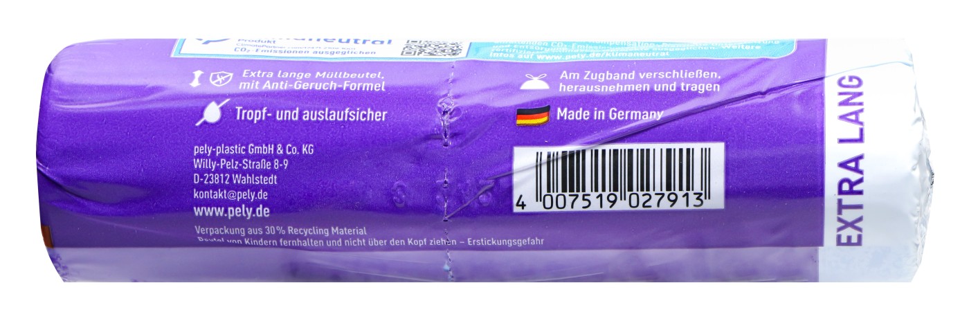 Pely Klimaneutral Zugband für Großraumeimer extra lang 60l - 11 Stück Pely Klimaneutral Zugband für Großraumeimer extra lang 60l - 11 Stück