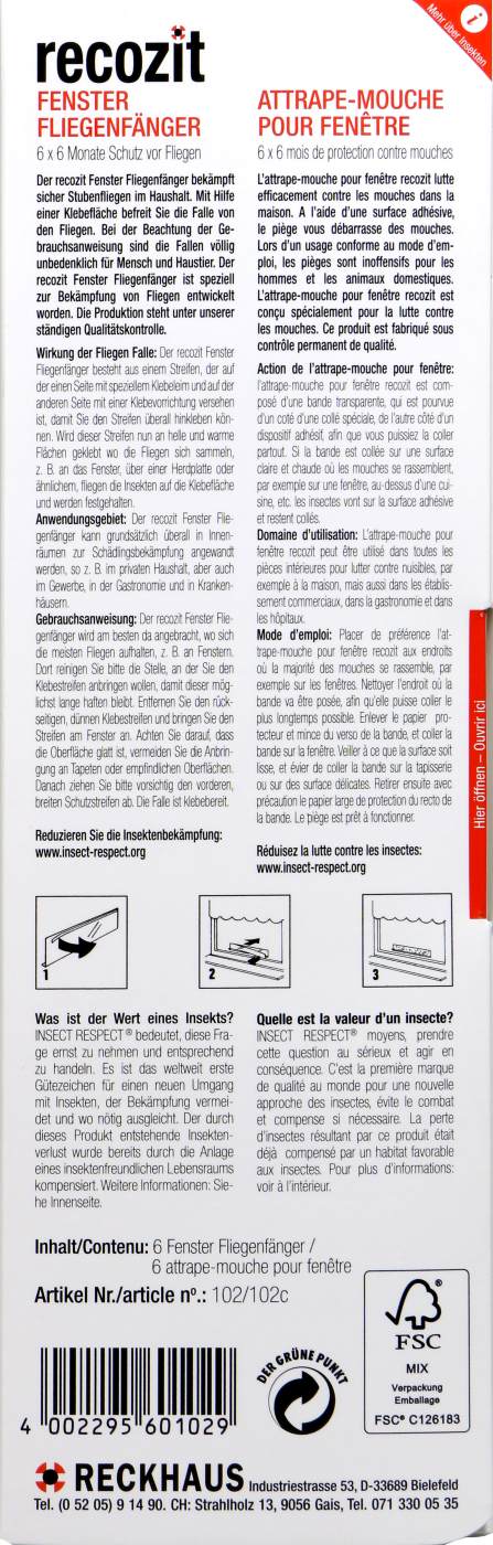 Recozit Fliegenfänger - 6 Stück Recozit Fliegenfänger - 6 Stück