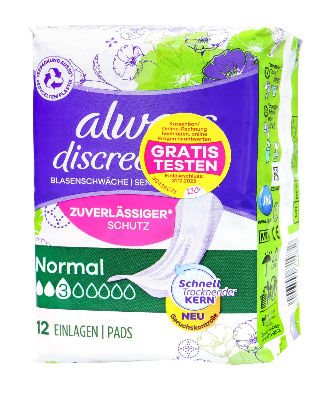 Always discreet Inkontinenz Einlagen normal - 12 Stück Always discreet Inkontinenz Einlagen normal - 12 Stück