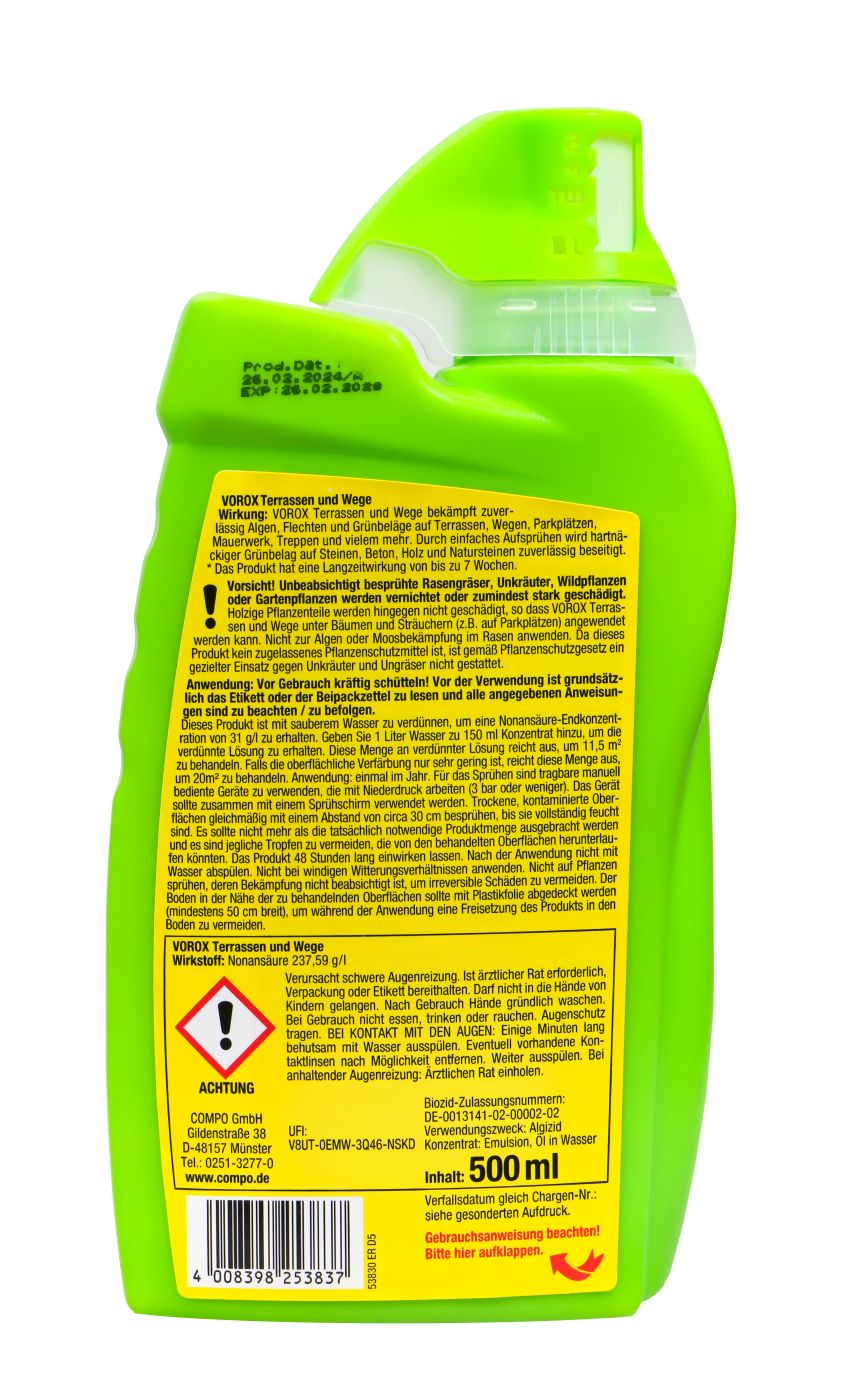 Vorox Terrassen und Wege - 0,5 l Vorox Terrassen und Wege - 0,5 l