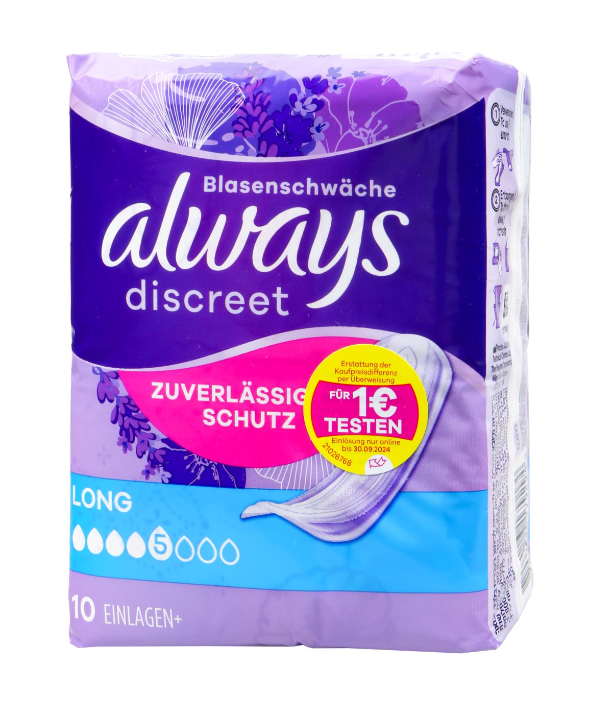 Always discreet Inkontinenz Einlagen long - 10 Stück Always discreet Inkontinenz Einlagen long - 10 Stück