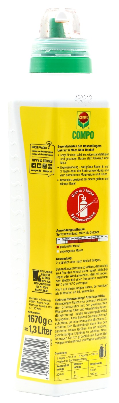 Compo Rasendünger Unkraut & Moos Nein danke! - 1,3 l Compo Rasendünger Unkraut & Moos Nein danke! - 1,3 l