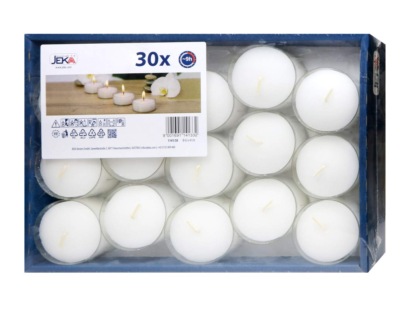 EWA Maxi Teelicht im Tray - 30 Stück