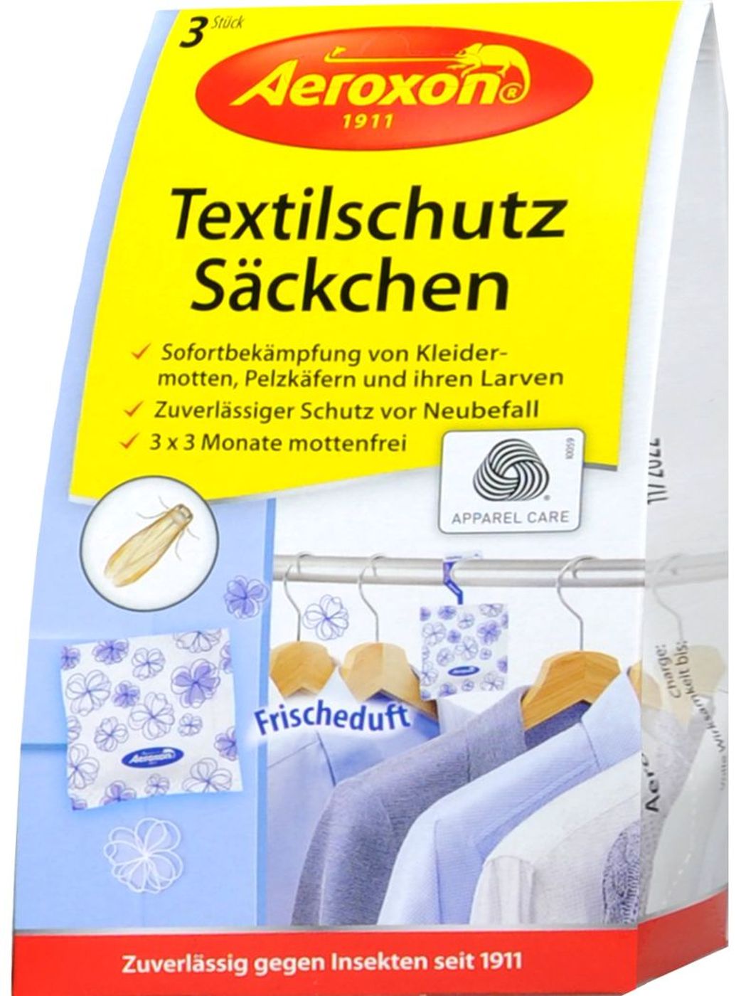 Aeroxon Textilschutz-Säckchen gegen Motten - 3 Stück