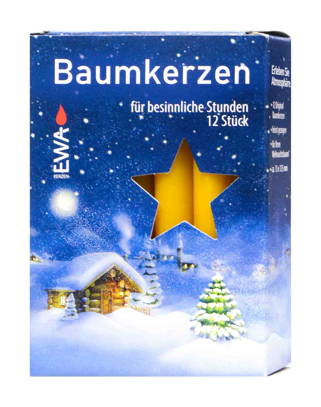 EWA Baumkerzen Natur 12 / 250 - 12 Stück