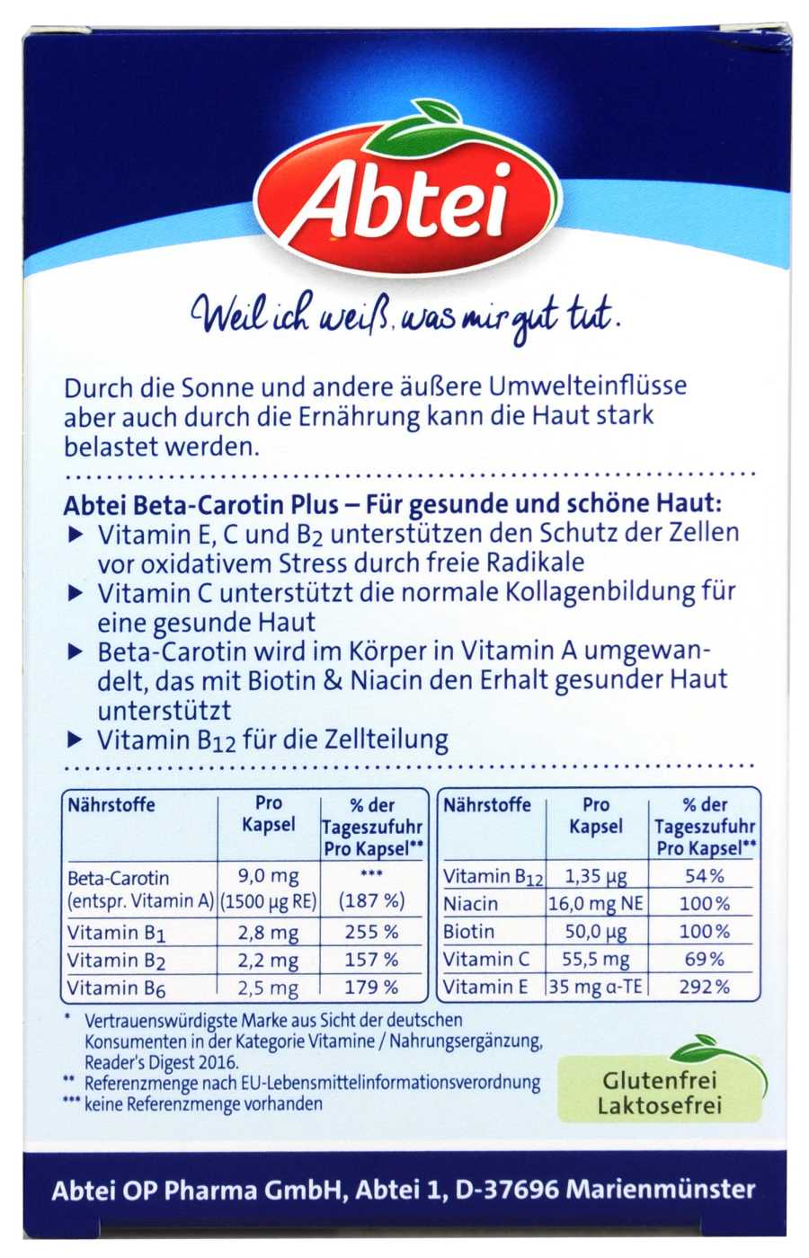 Abtei Beta-Carotin Plus - 50 Stück Abtei Beta-Carotin Plus - 50 Stück