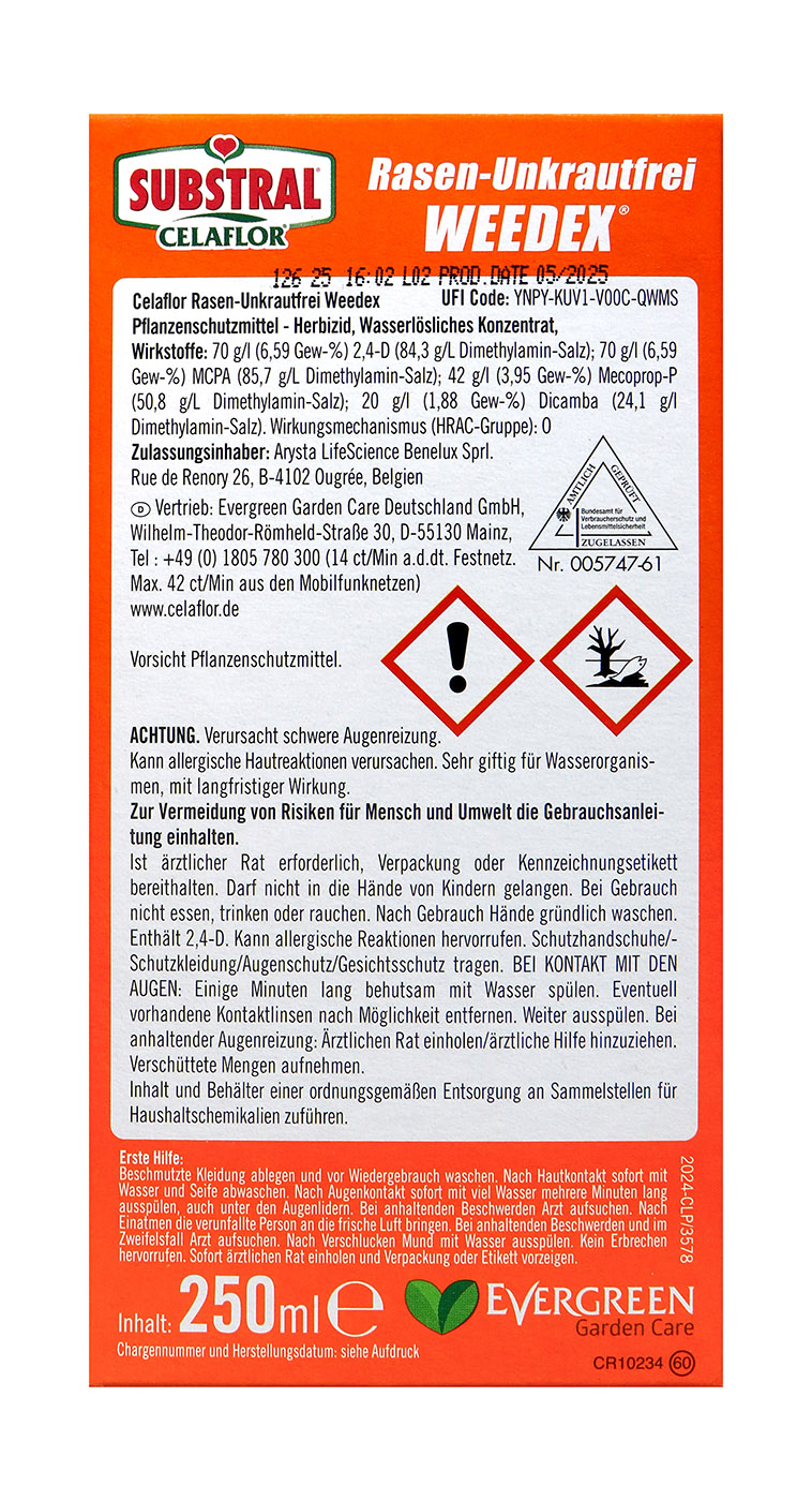 Substral Celaflor Rasen-Unkrautfrei Weedex - 250 ml Substral Celaflor Rasen-Unkrautfrei Weedex - 250 ml